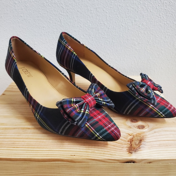 J. Crew Tartan Plaid Kitten Heel NWOB - Picture 3 of 7